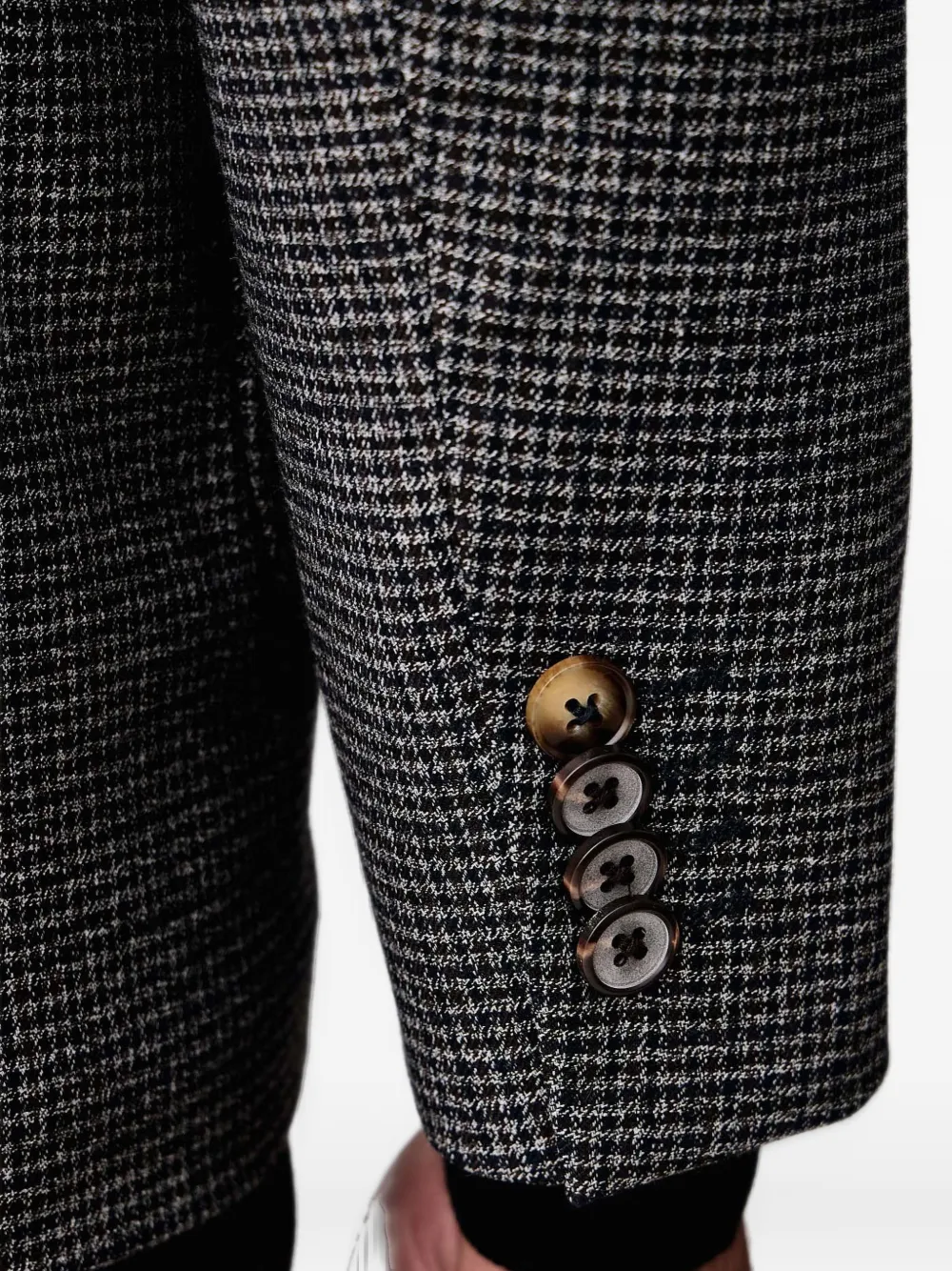 Lindbergh Geruite blazer met enkele rij knopen Bruin