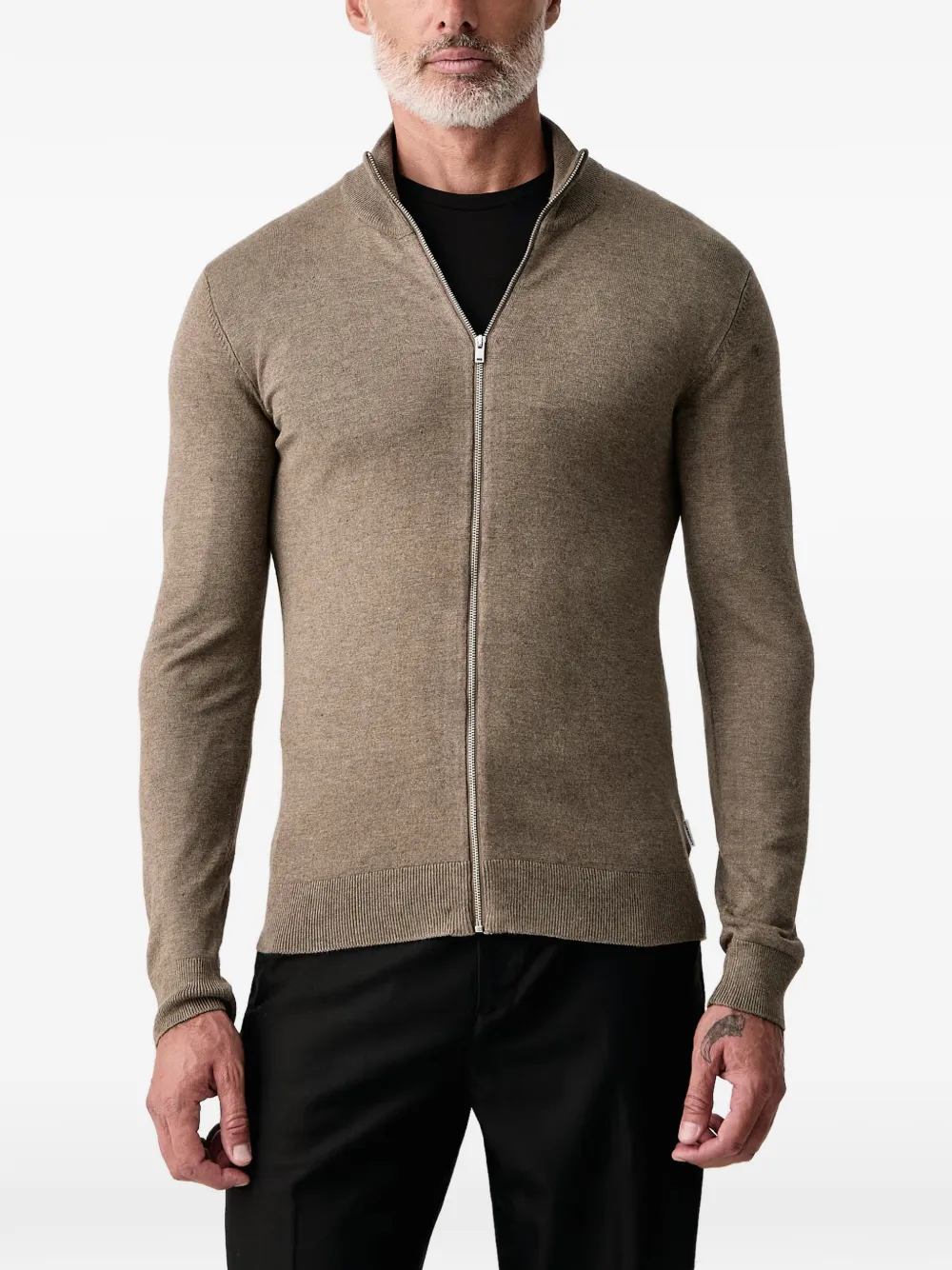 Lindbergh zip-up knitted cardigan - Tons neutres Lindbergh zip-up knitted cardigan - Tons neutres