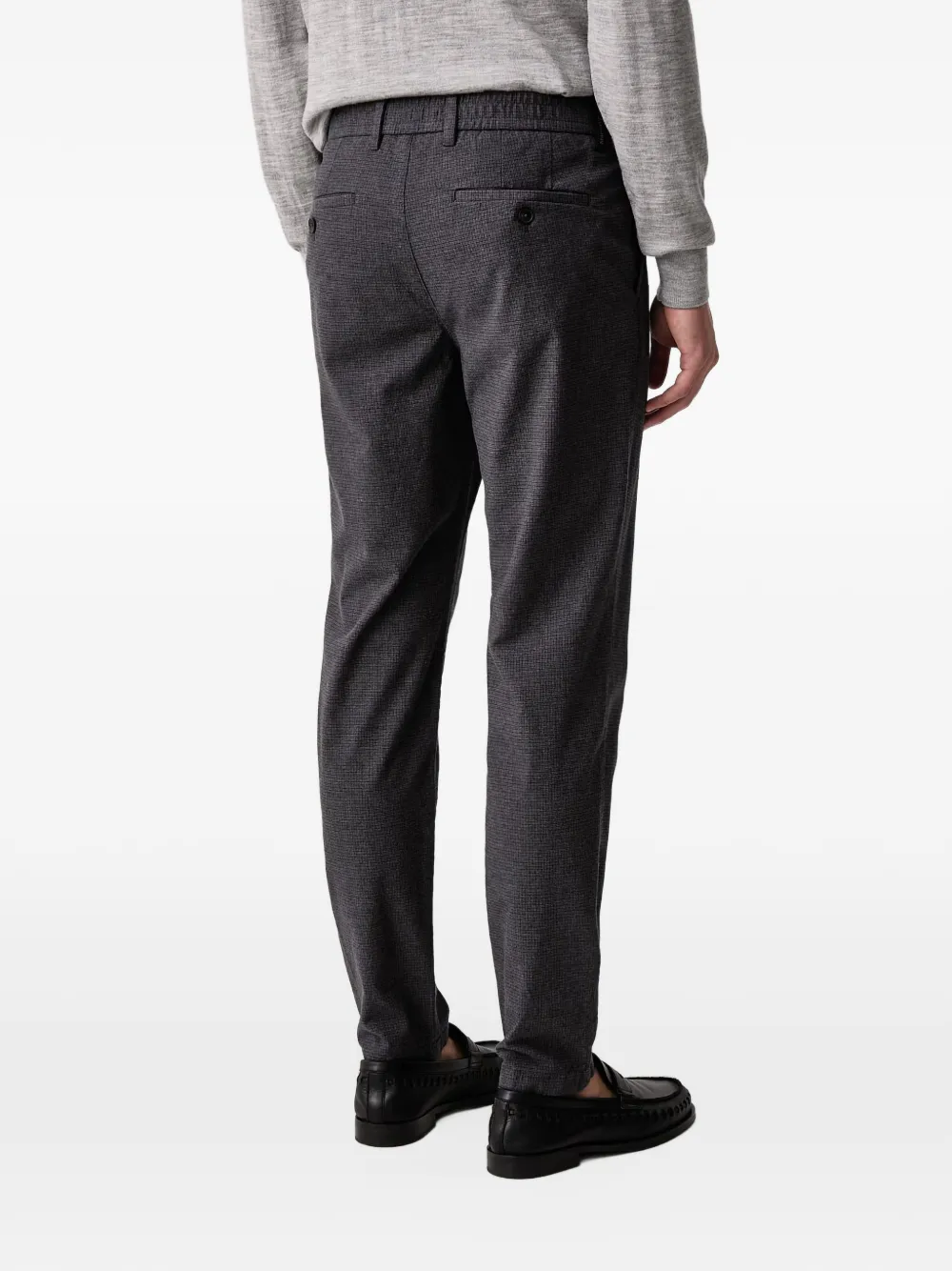 Marc O'Polo checked pleated trousers Grijs
