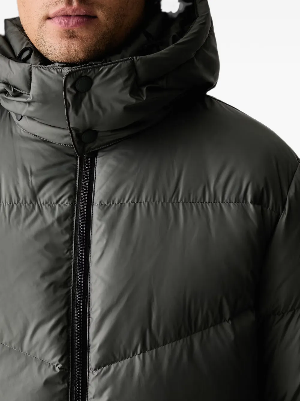 Marc O'Polo quilted hooded jacket Groen