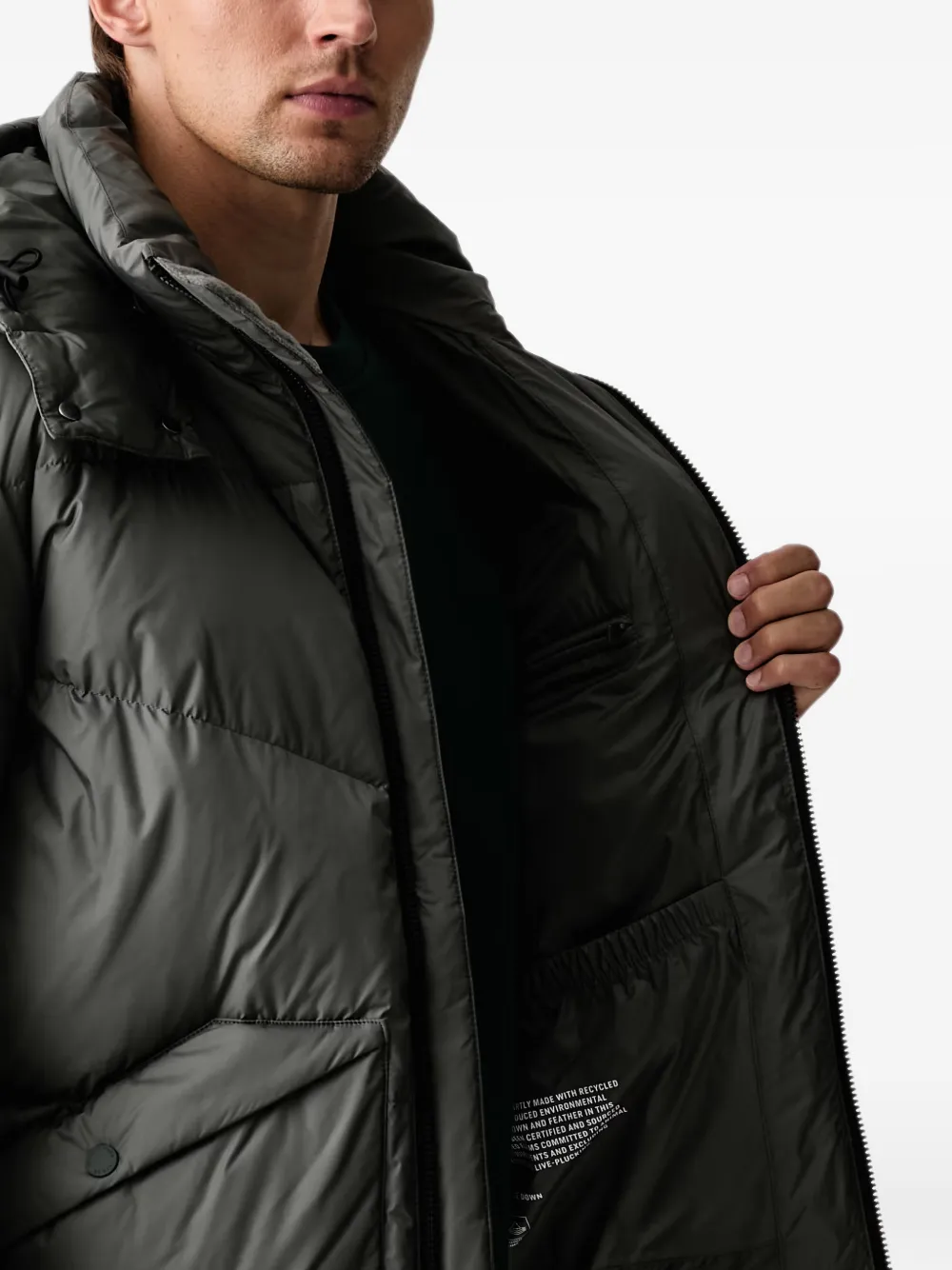 Marc O'Polo quilted hooded jacket Groen