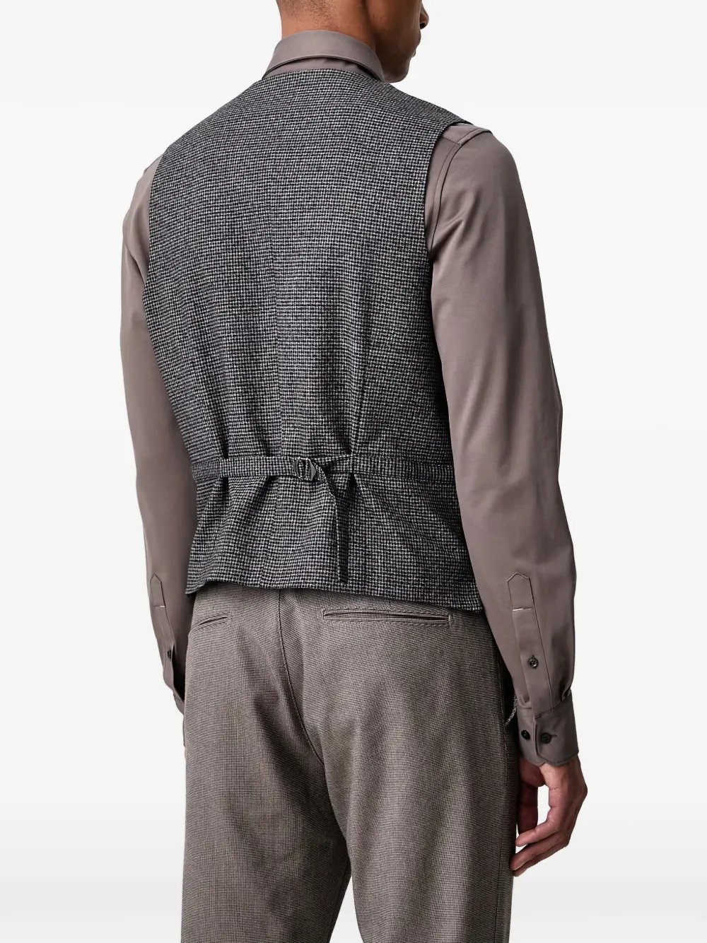 Lindbergh Gilet met pied-de-poule print Bruin