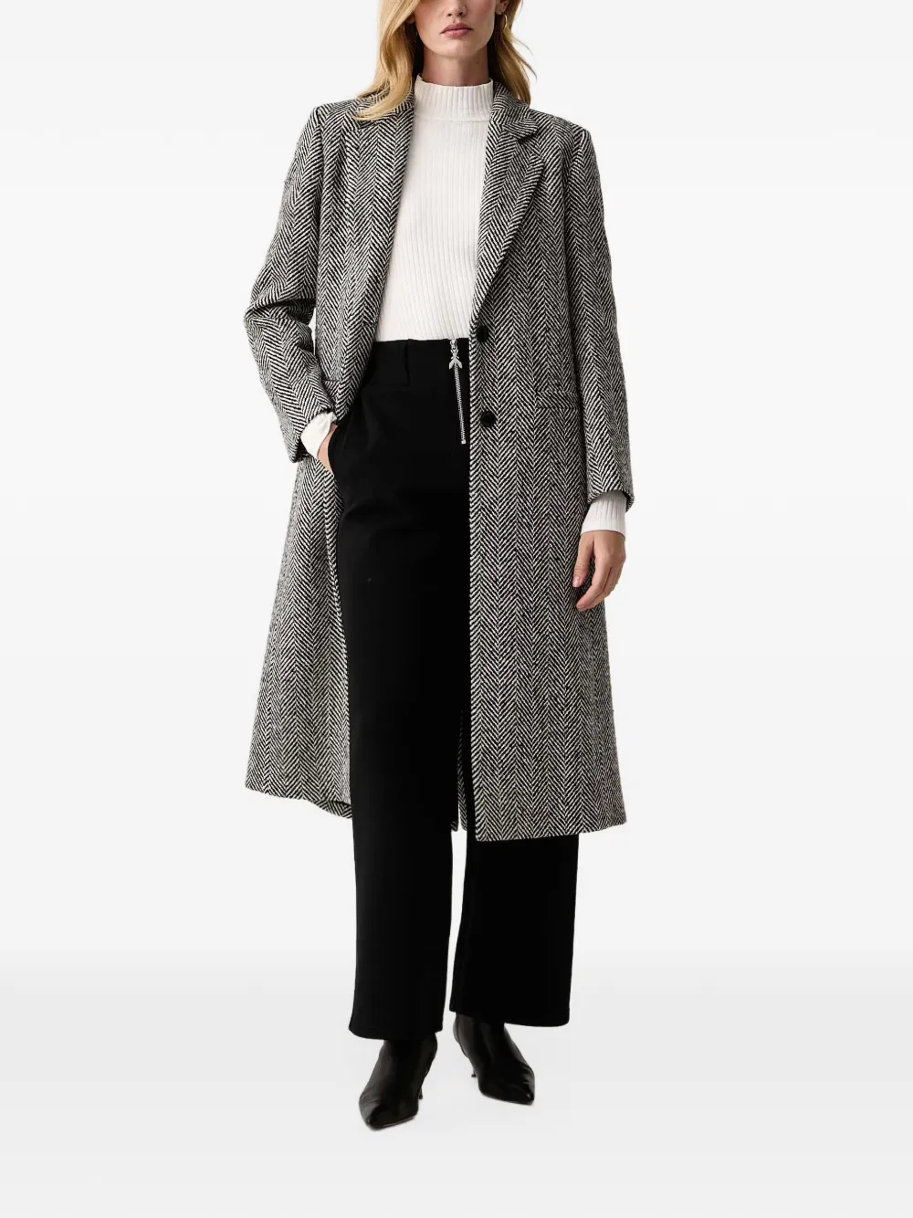 Patrizia Pepe wide-leg trousers Zwart
