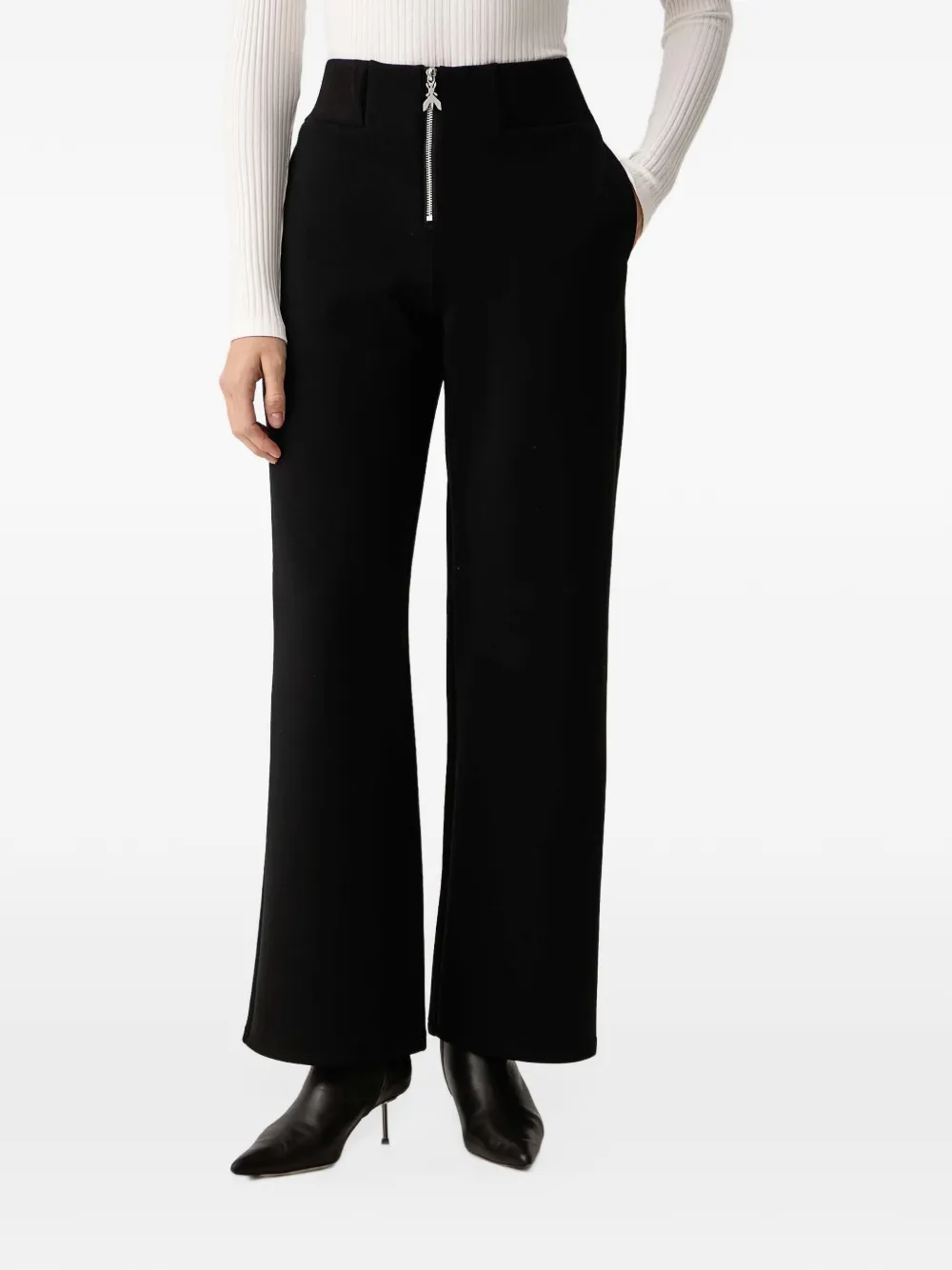 Patrizia Pepe wide-leg trousers Zwart