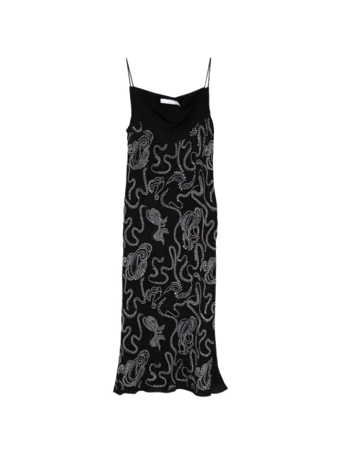 IRO vestido midi Ombry con cuello desbocado y apliques