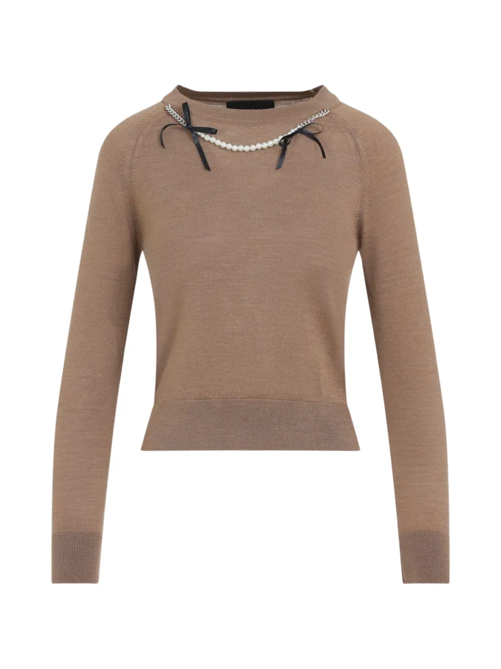 Simone Rocha embellished raglan-sleeve sweater Bruin