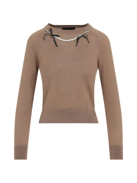 Simone Rocha embellished raglan-sleeve sweater