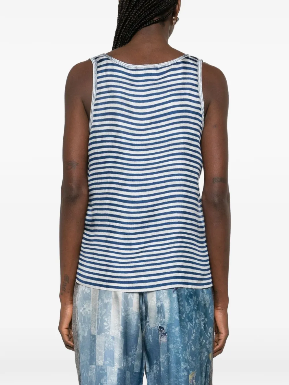 Pierre-Louis Mascia Aloe striped silk top Wit