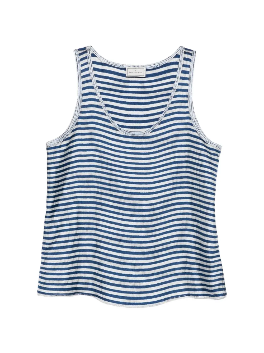 Pierre-Louis Mascia Aloe striped silk top Wit