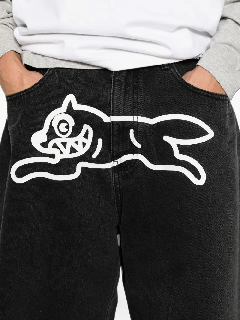 Billionaire Boys Club Ice Cream Denim shorts met Running Dog-motief Zwart