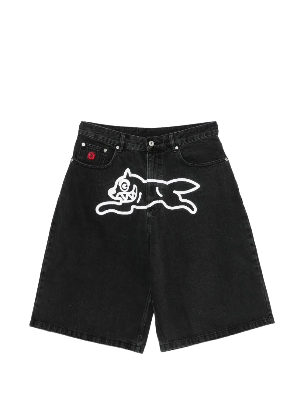 Billionaire Boys Club Ice Cream Denim shorts met Running Dog-motief Zwart