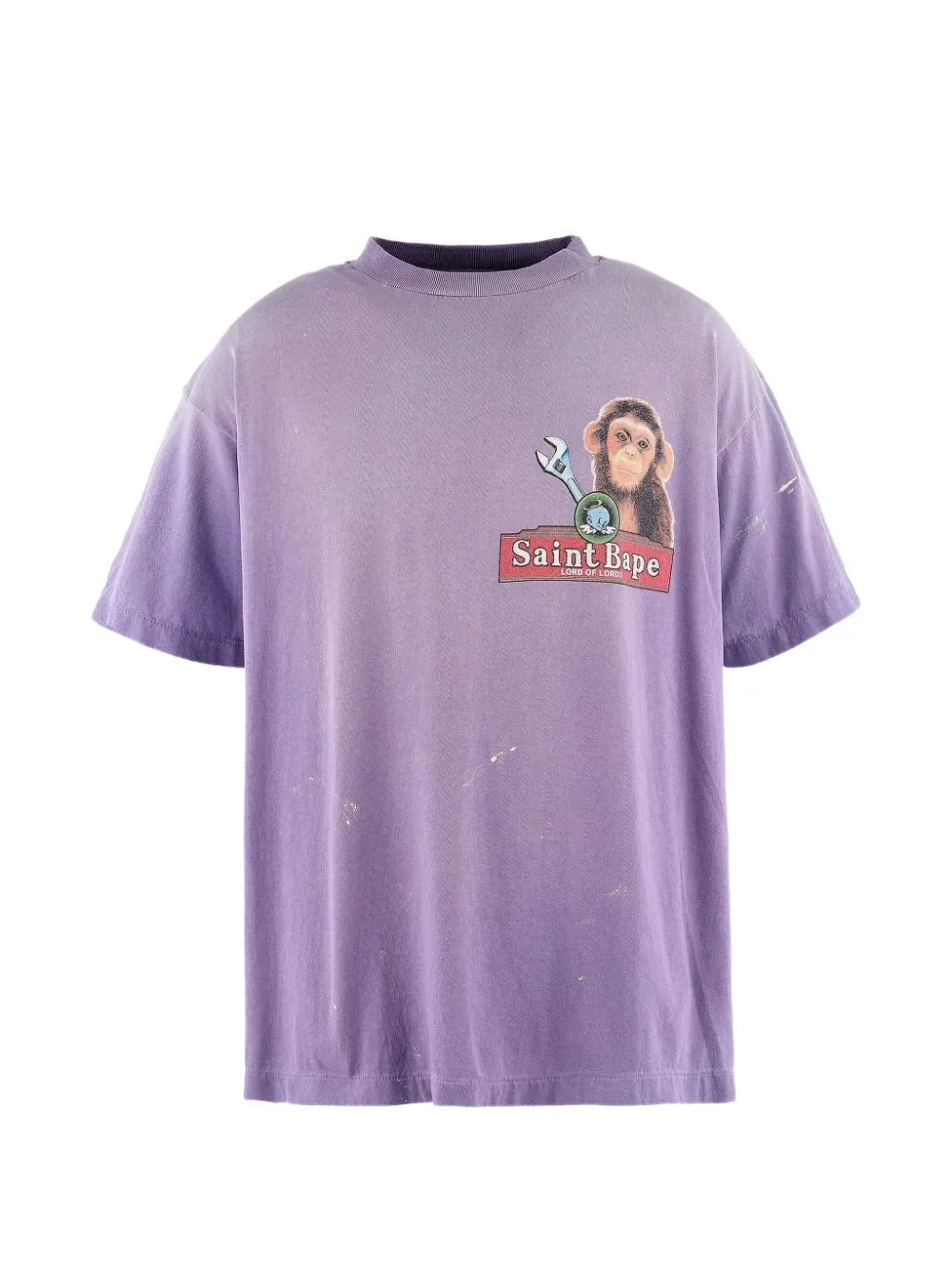 SAINT MXXXXXX x BAPE graphic-print T-shirt Paars