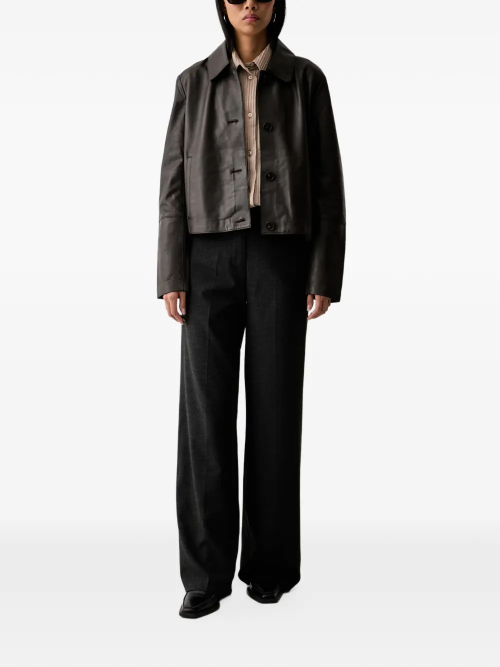 Marc O'Polo Glen pantalon met persvouwen Grijs