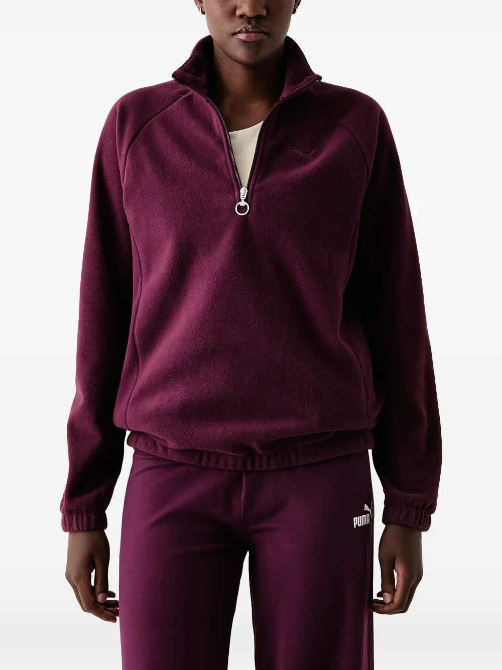 PUMA HER Winterised half-zip crew sweatshirt - Rosso