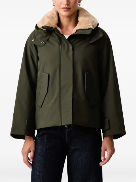Save The Duck hooded textured-collar coat