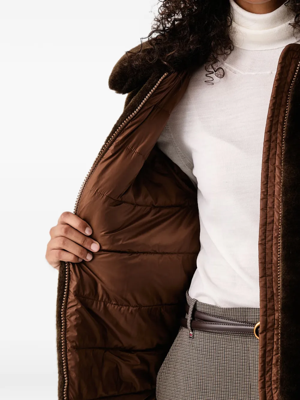 Save The Duck Hana faux-fur panelled padded jacket Bruin