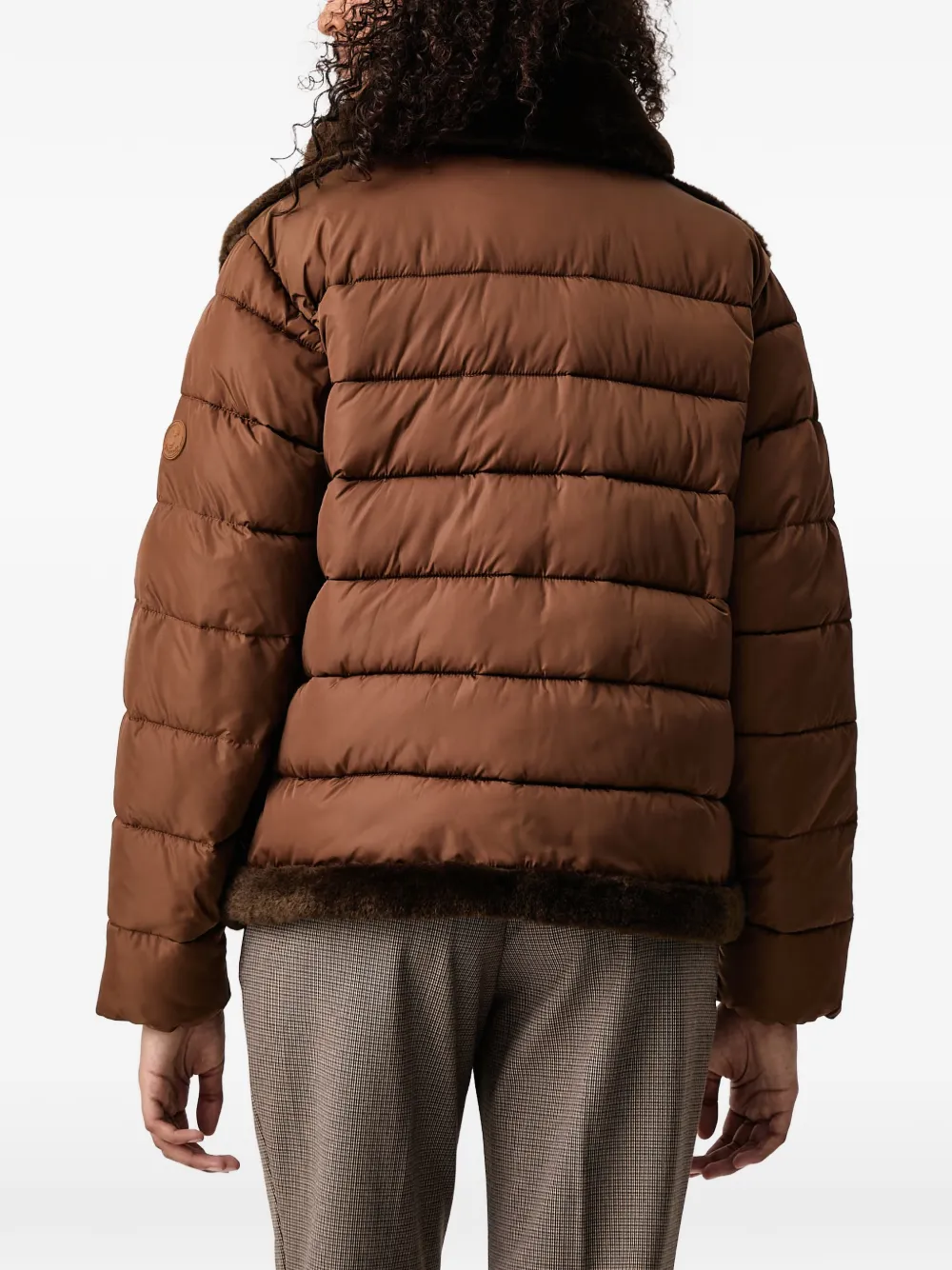 Save The Duck Hana faux-fur panelled padded jacket Bruin