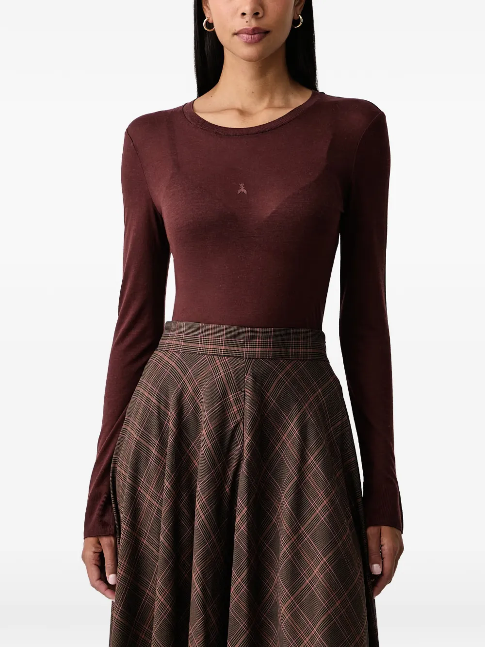 Patrizia Pepe logo-detail long-sleeve T-shirt Rood
