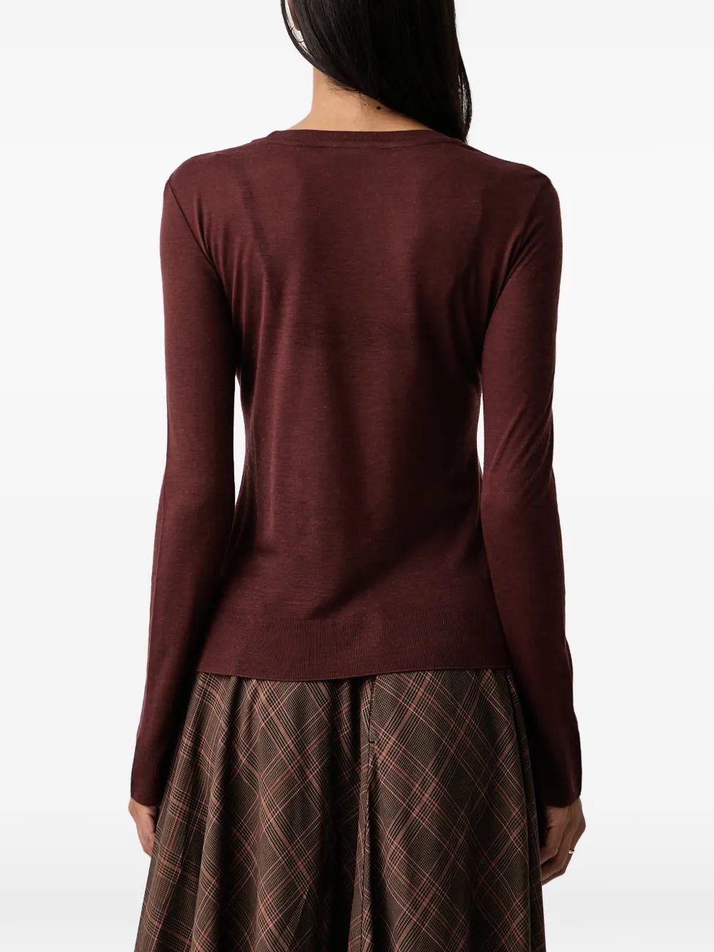 Patrizia Pepe logo-detail long-sleeve T-shirt Rood