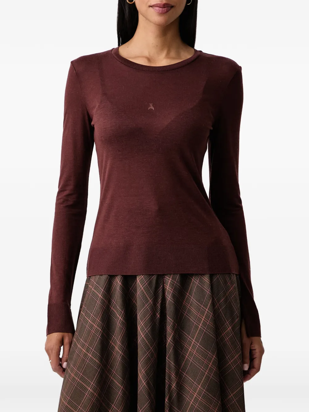 Patrizia Pepe logo-detail long-sleeve T-shirt Rood