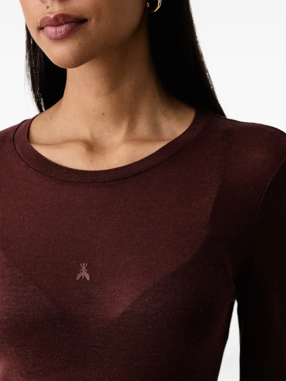 Patrizia Pepe logo-detail long-sleeve T-shirt Rood