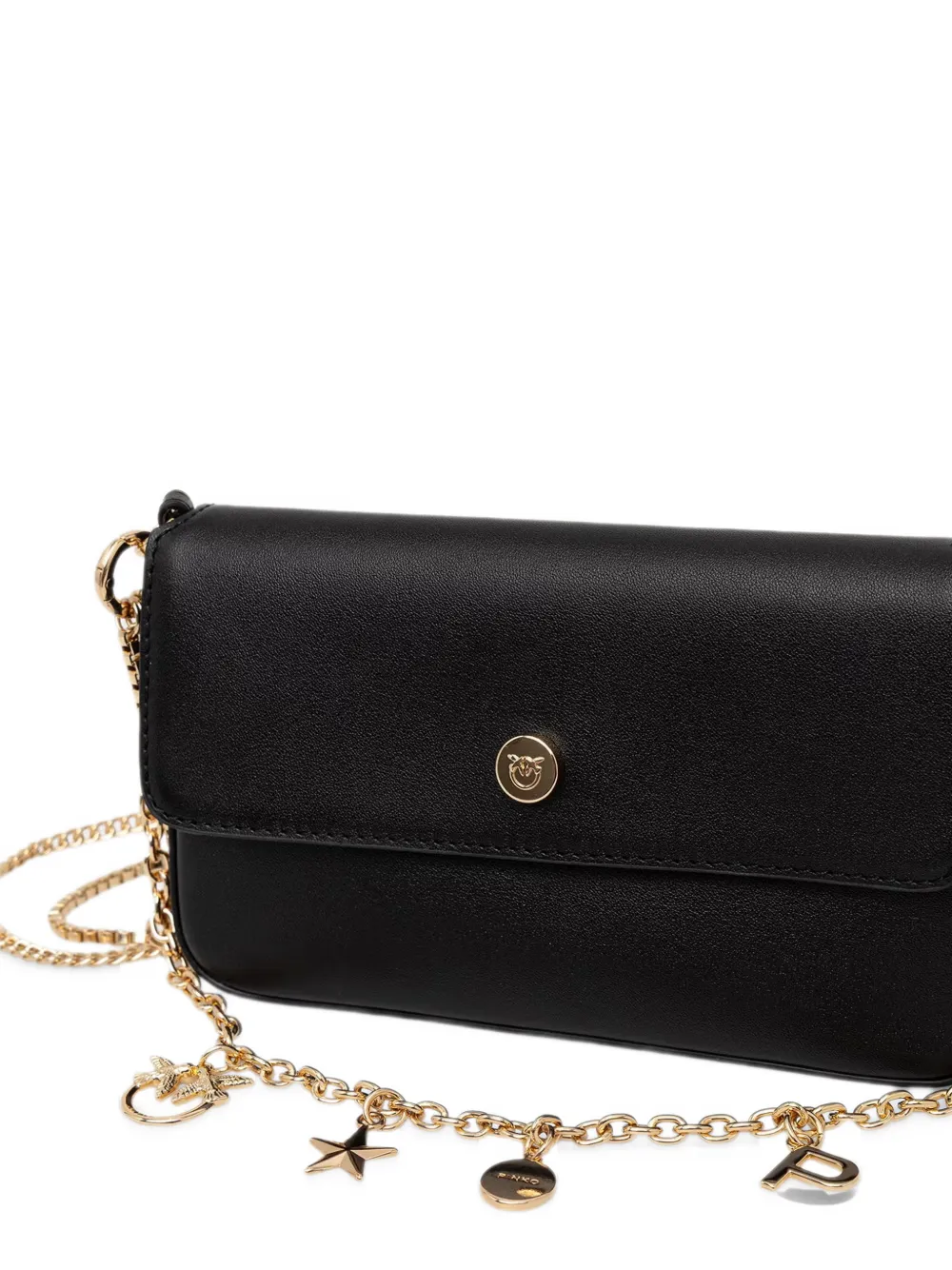 PINKO charm-embellished leather tote bag Zwart