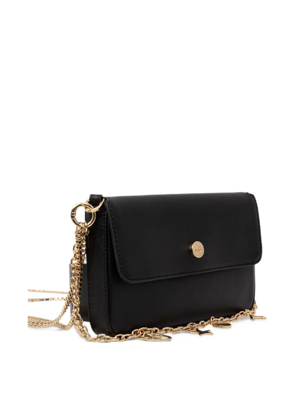 PINKO charm-embellished leather tote bag Zwart