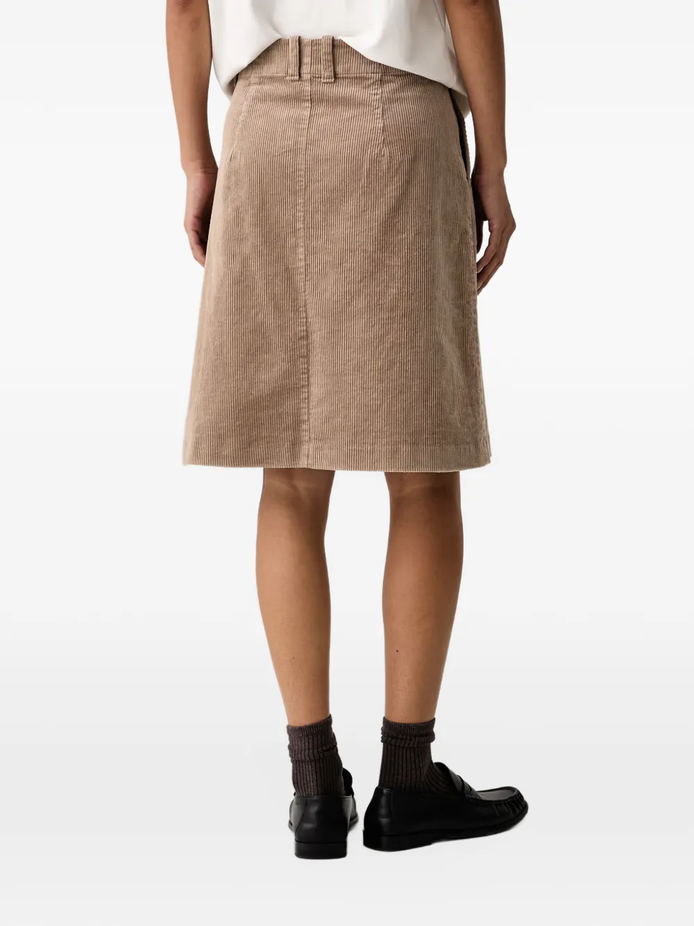 Marc O'Polo corduroy A-line midi skirt Beige