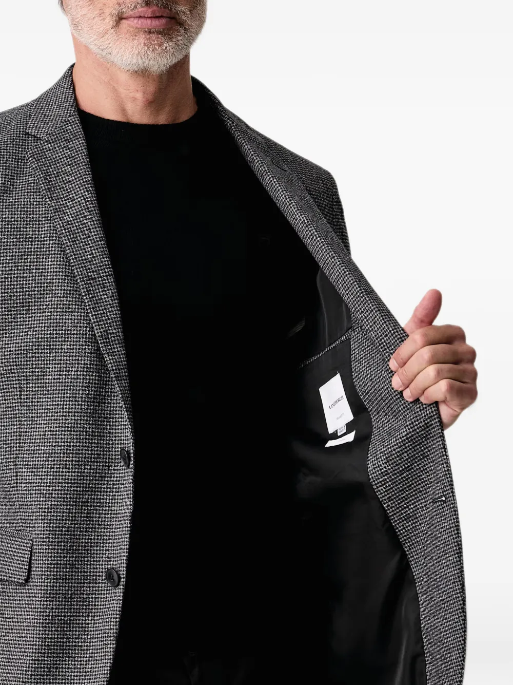 Lindbergh Blazer met pied-de-poule print Grijs