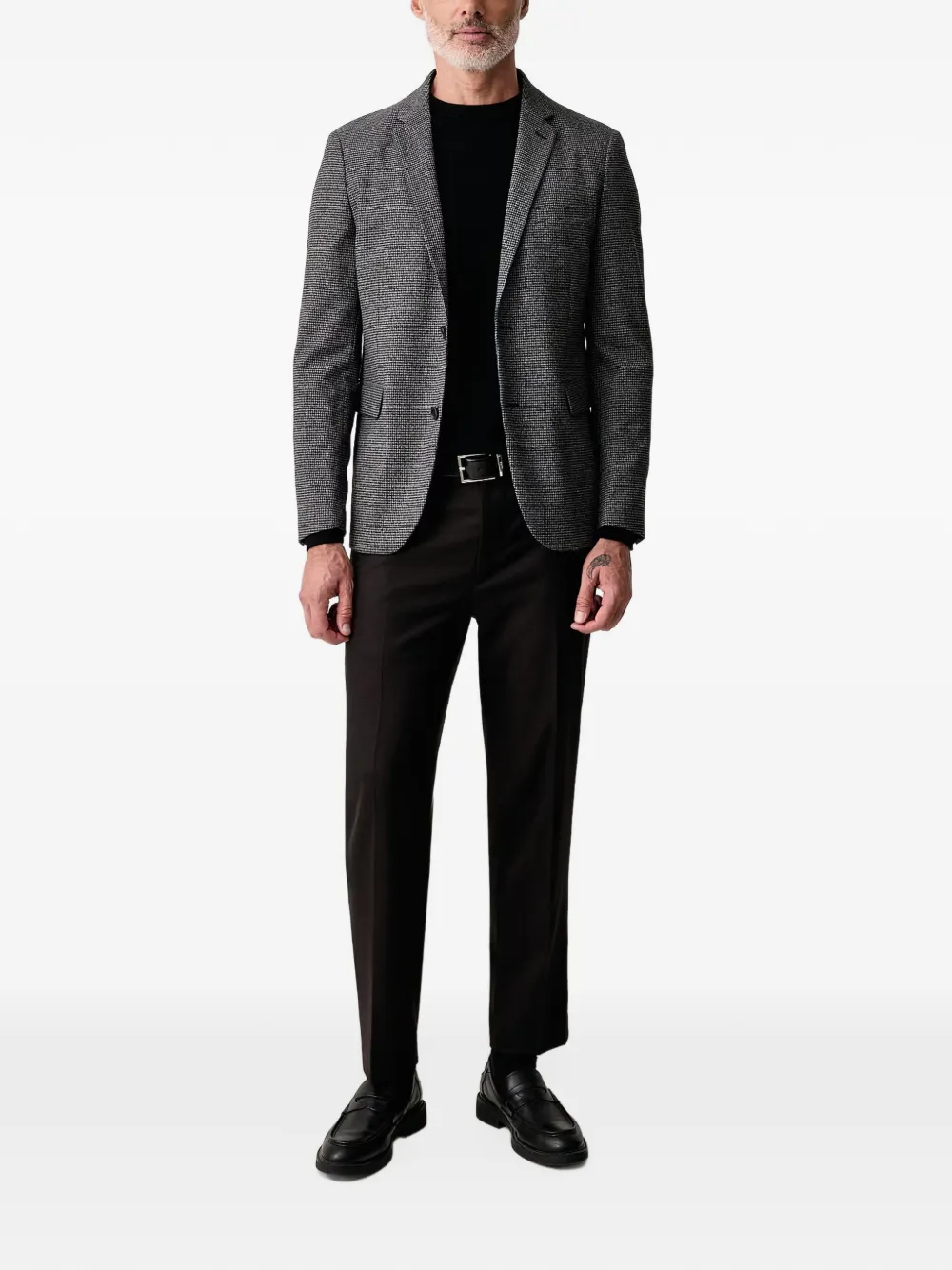Lindbergh Blazer met pied-de-poule print Grijs