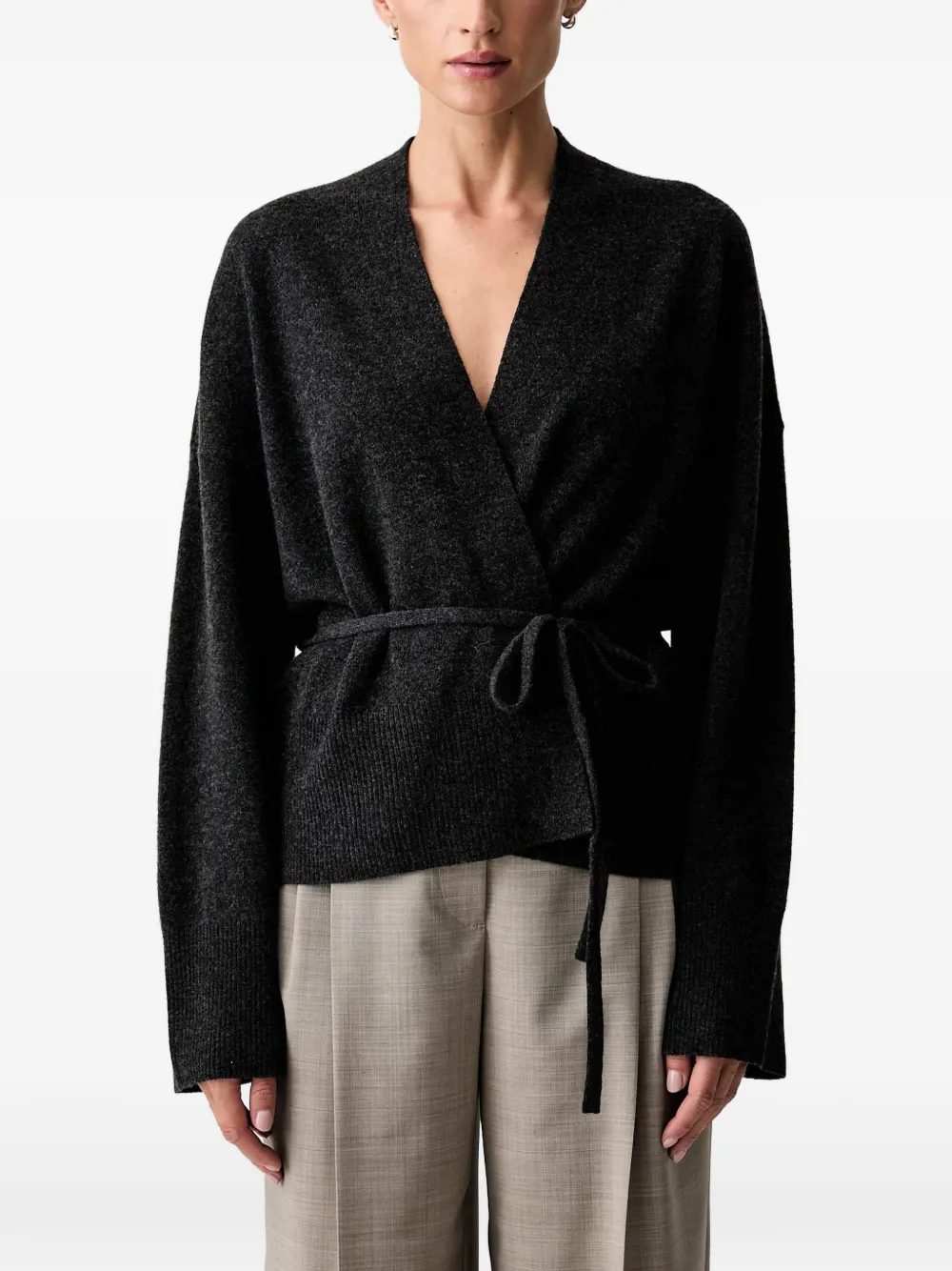 Marc O'Polo Oversized Wrap cardigan Grijs