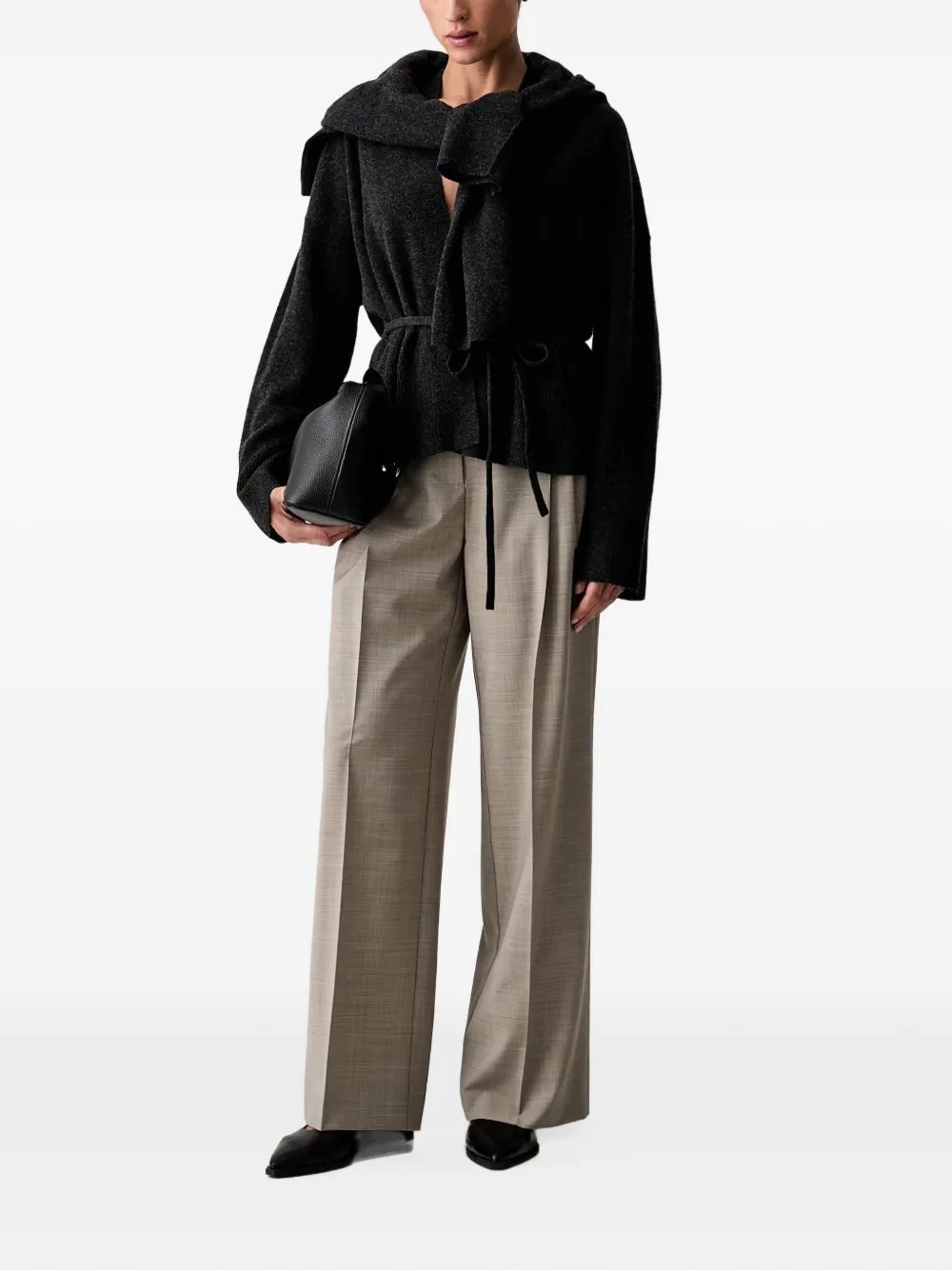 Marc O'Polo Oversized Wrap cardigan Grijs