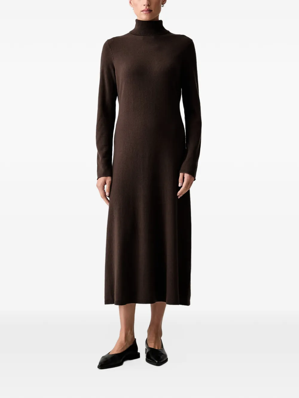 Marc O'Polo roll-neck knitted maxi dress Bruin