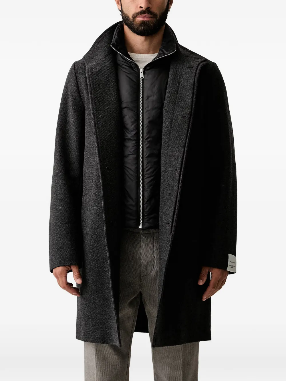 Marc O'Polo padded-insert single-breasted coat Grijs