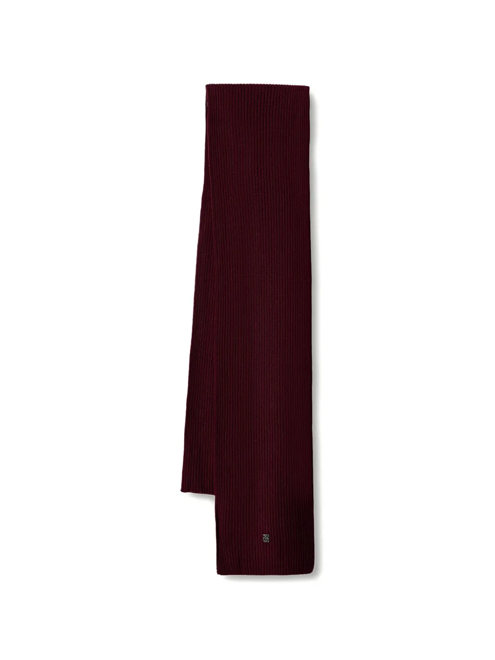 Mos Mosh MMTova ribbed-knit logo-plaque scarf - Rosso