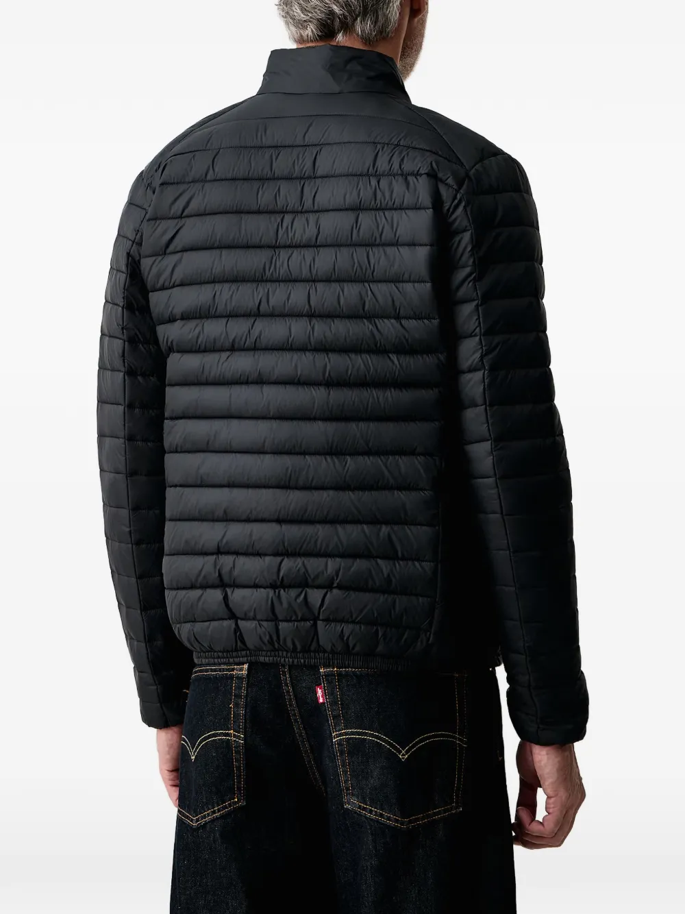 Save The Duck Alexander quilted zip-up jacket Zwart