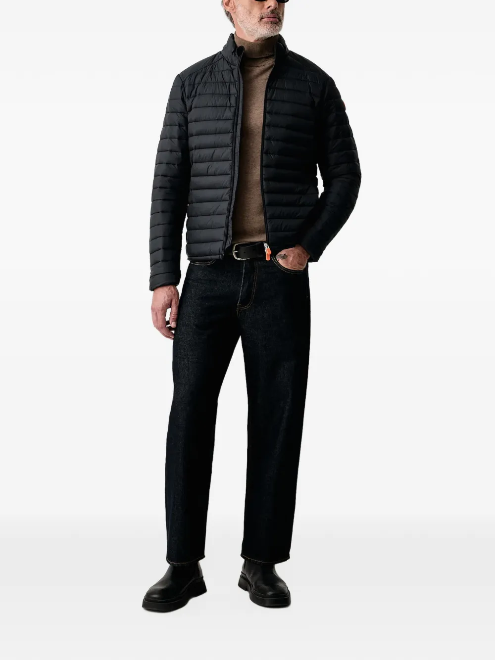 Save The Duck Alexander quilted zip-up jacket Zwart