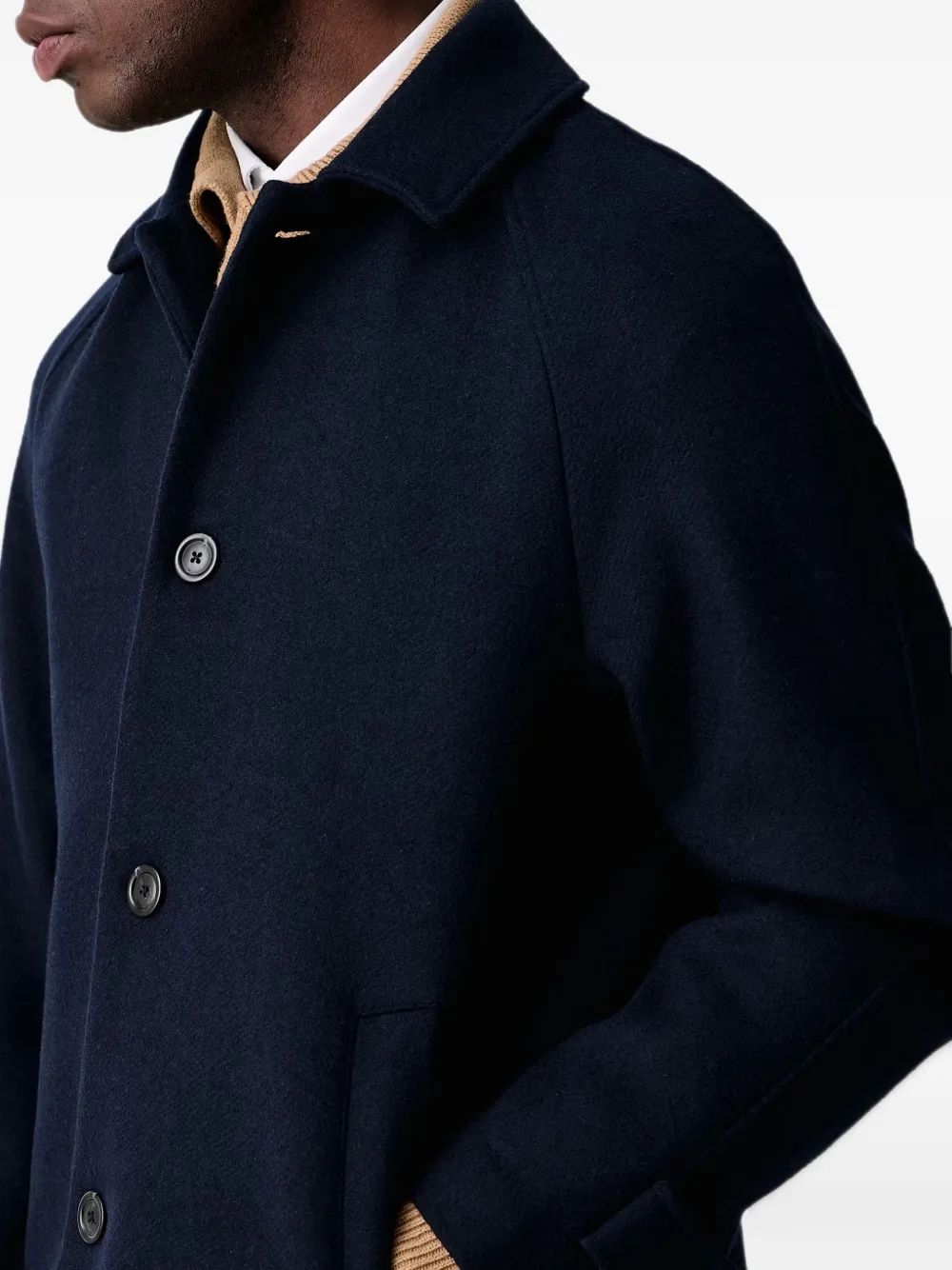 Les Deux raglan-sleeve button-up coat Blauw