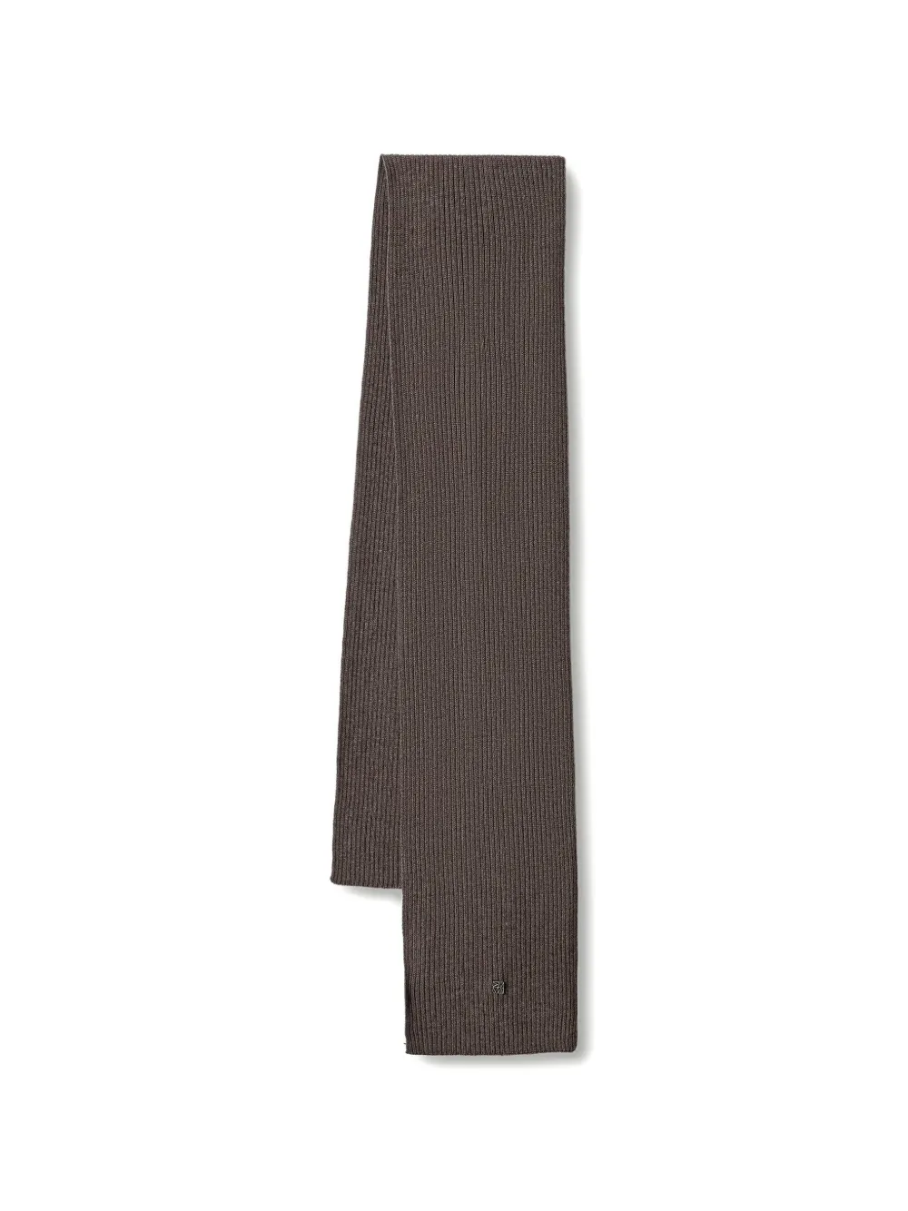 Mos Mosh MMTova ribbed-knit logo-plaque scarf - Marrone