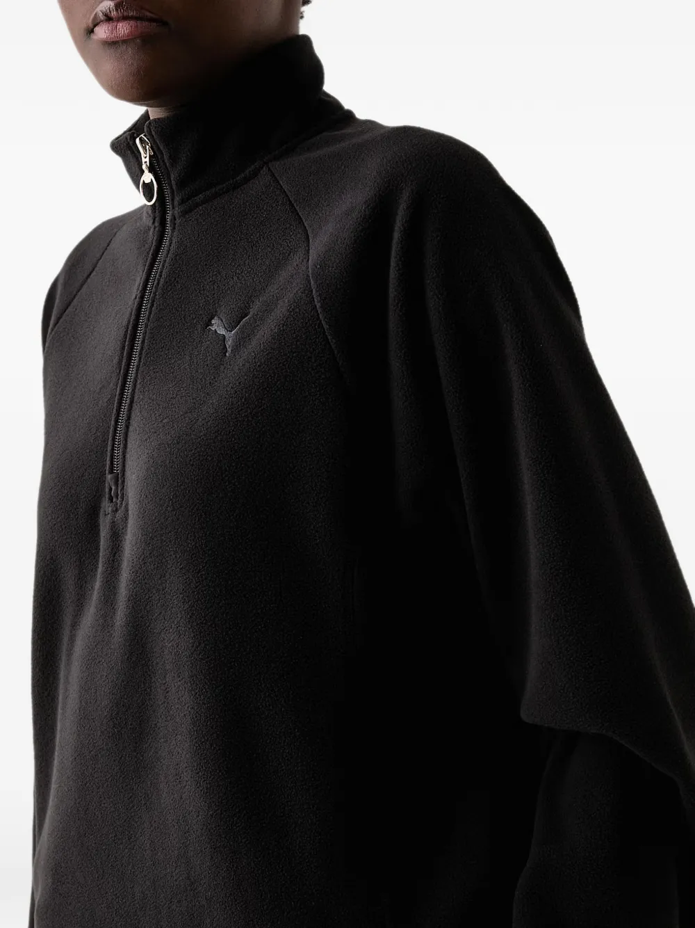 PUMA HER Winterised half-zip crew sweatshirt Zwart