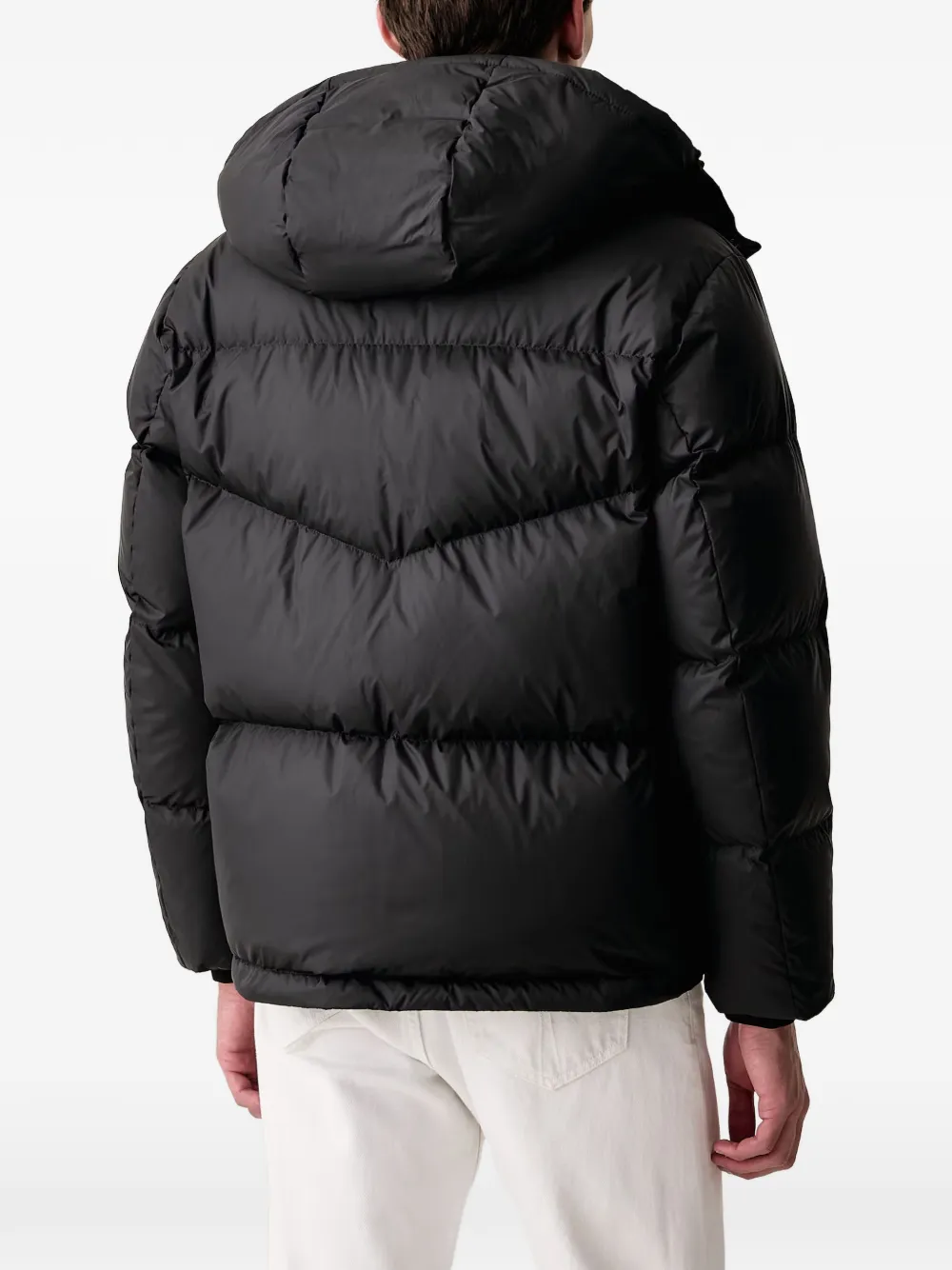 Marc O'Polo quilted hooded jacket Zwart
