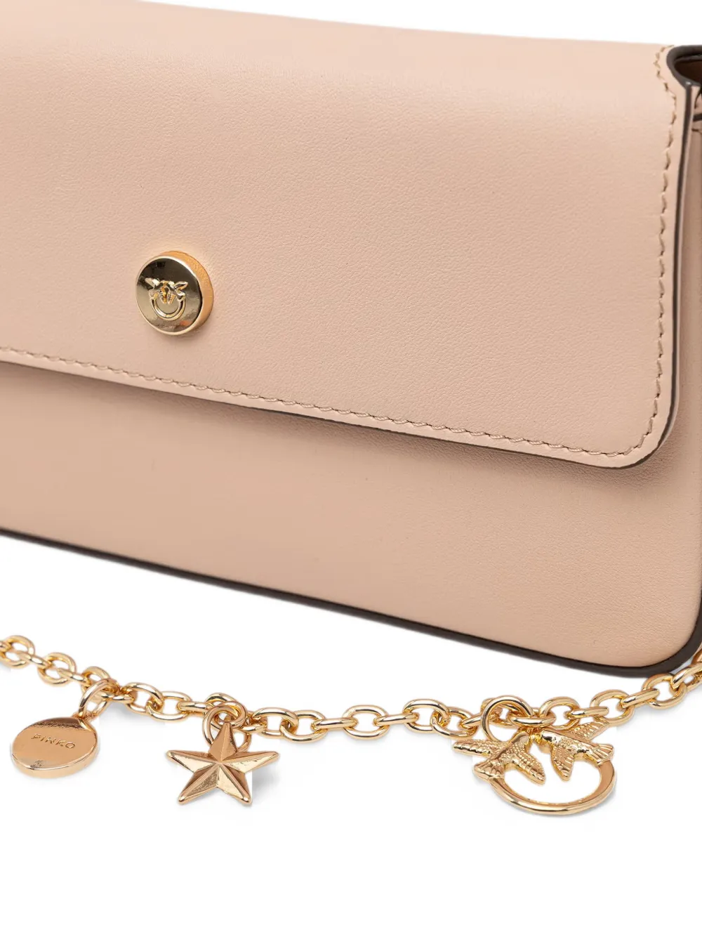 PINKO charm-embellished leather tote bag Roze