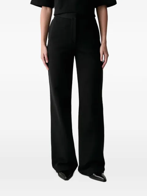 MSGM logo-embroidered wide-leg trousers