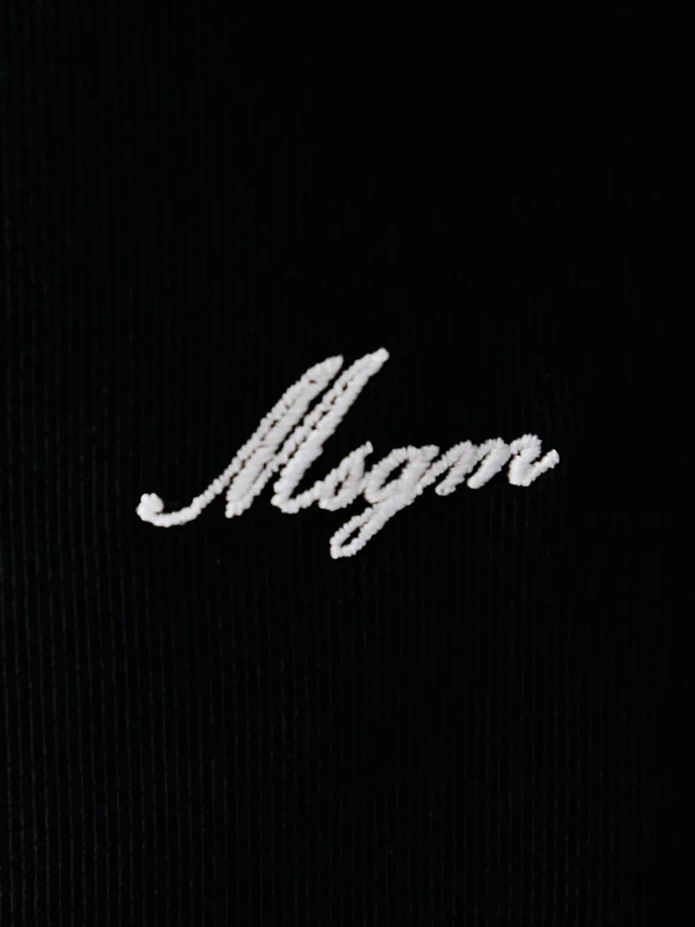 MSGM logo-embroidered wide-leg trousers Zwart