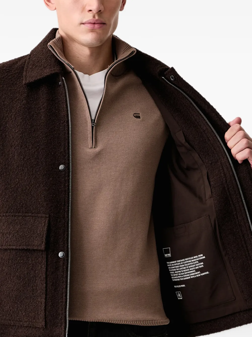 Marc O'Polo bouclé patch-pocket jacket Bruin