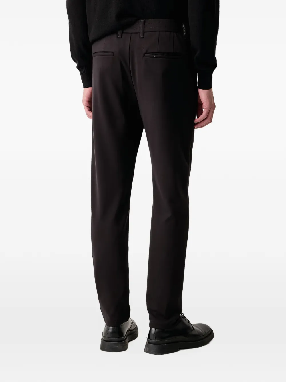 Marc O'Polo Morot broek met toelopende pijpen en riemlus Zwart