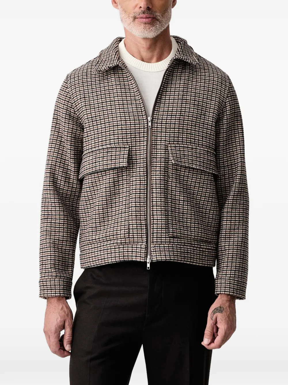 Lindbergh houndstooth check jacket - Tons neutres