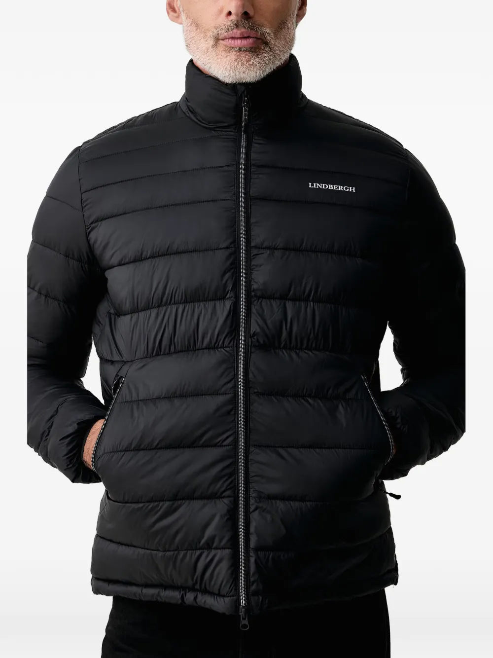 Lindbergh Bomberjack met logoprint Zwart