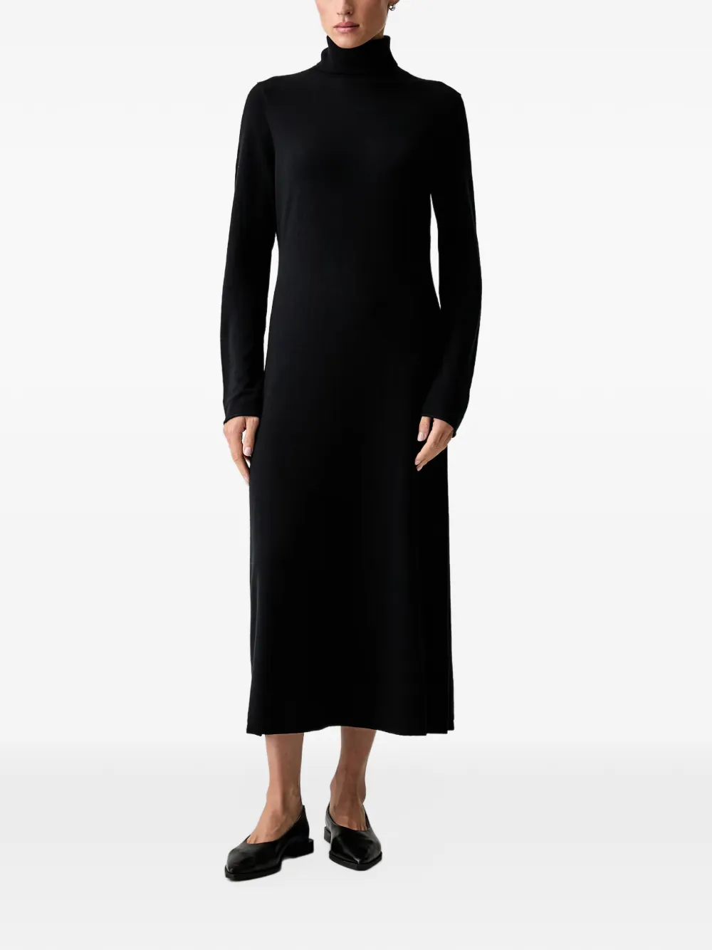 Marc O'Polo roll-neck knitted midi dress Zwart
