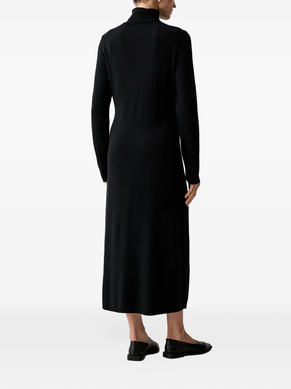 Marc O'Polo roll-neck knitted midi dress Zwart